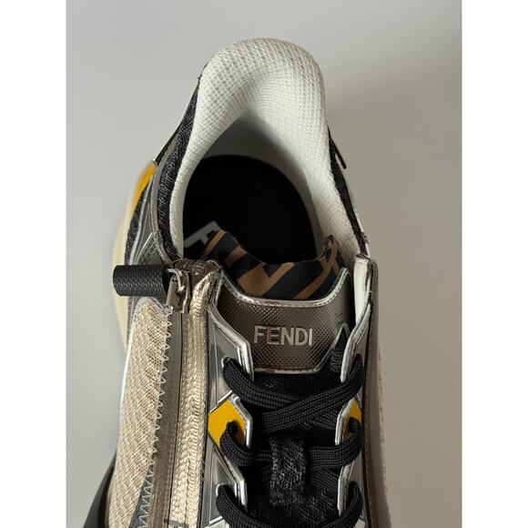 Fendi Flow Sneakers Gray/Yellow/White 11 US (10 Fendi) 7E1689 Italy NIB $1190 main image 11